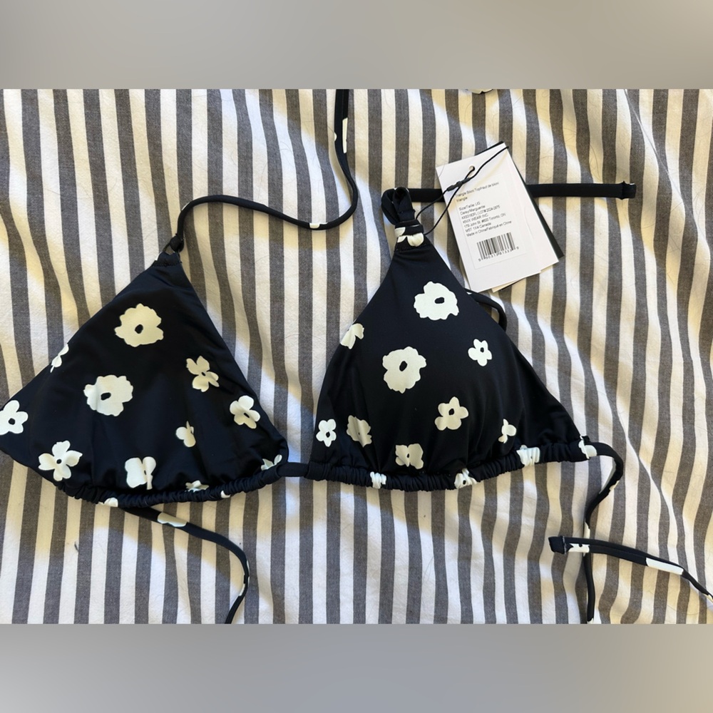 Knix “Daisy” Floral Print Bikini Top, size L (new with tags)